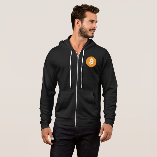 Moletom Logotipo BTC Bitmoney | Zip Hoodie (Frente Completa)
