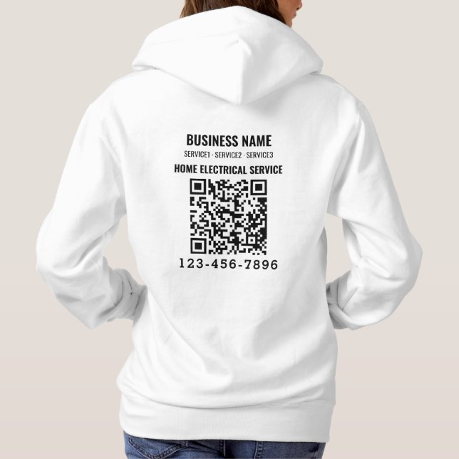 Moletom Logotipo comercial Código QR Trabalho personalizad (Verso)