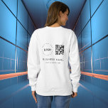 Moletom Logotipo da empresa empresarial personalizada Códi<br><div class="desc">Promova sua empresa com esta camisa de na moda,  com logotipo personalizado,  código QR e texto. Adicione facilmente seus detalhes clicando na opção "personalizar".</div>
