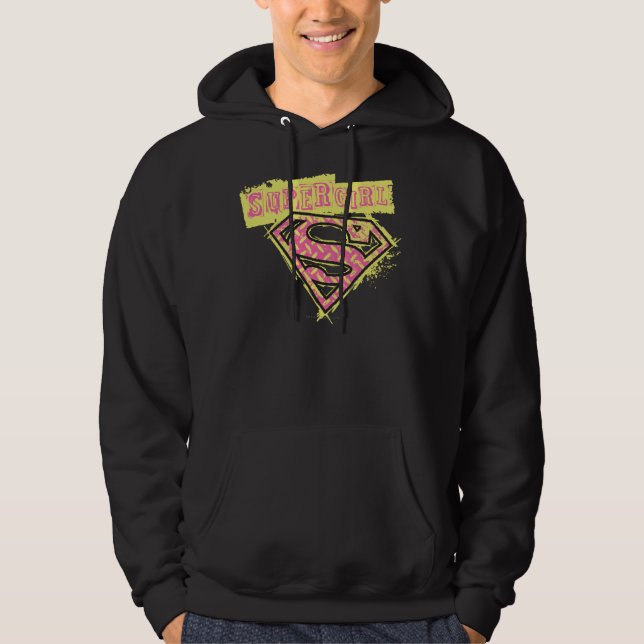 Moletom Logotipo da Supergirl Grunge rosa (Frente)