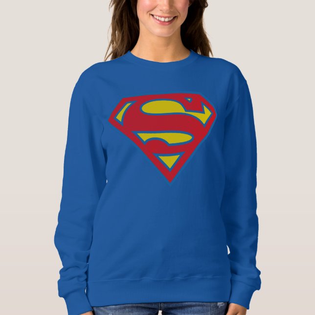 Moletom Logotipo de Supergirl Clássico com Contorno Azul (Frente)