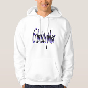 Moletom Logotipo do Nome Christopher Azul,
