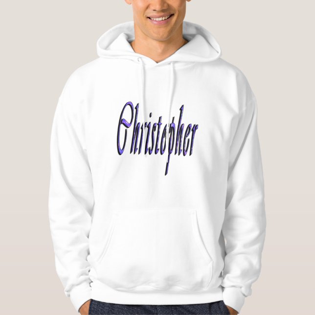 Moletom Logotipo do Nome Christopher Azul, (Frente)
