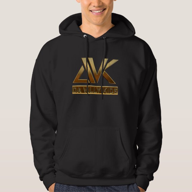 MOLETOM LOGOTIPO DOURADO DO HOODIE PRETO DO DVK LOGO 2 (Frente)