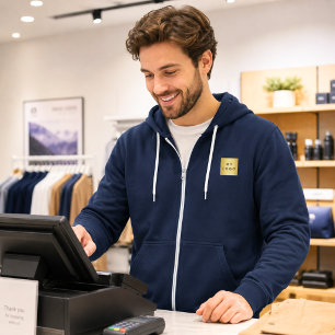 Moletom Logotipo Empresarial Equipe Azul Roupas de Trabalh