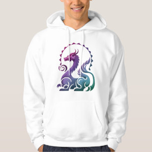 Moletom Logotipo Gradiente do Dragão Roxo abstrato Na moda