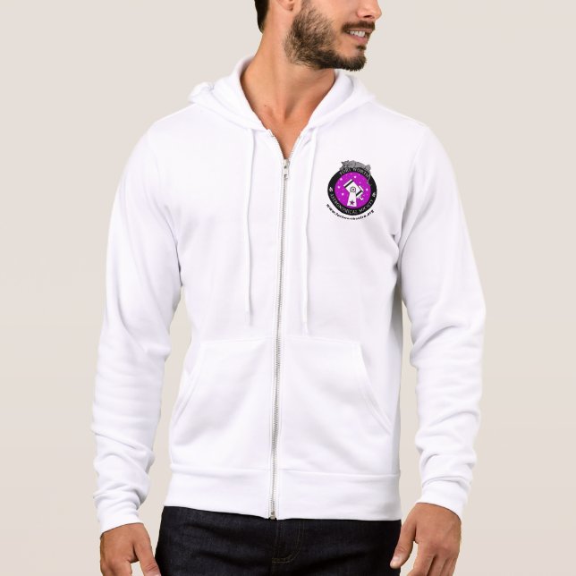 Moletom Logotipo Oficial Masculino Zip-Up Hoodie White (Frente)