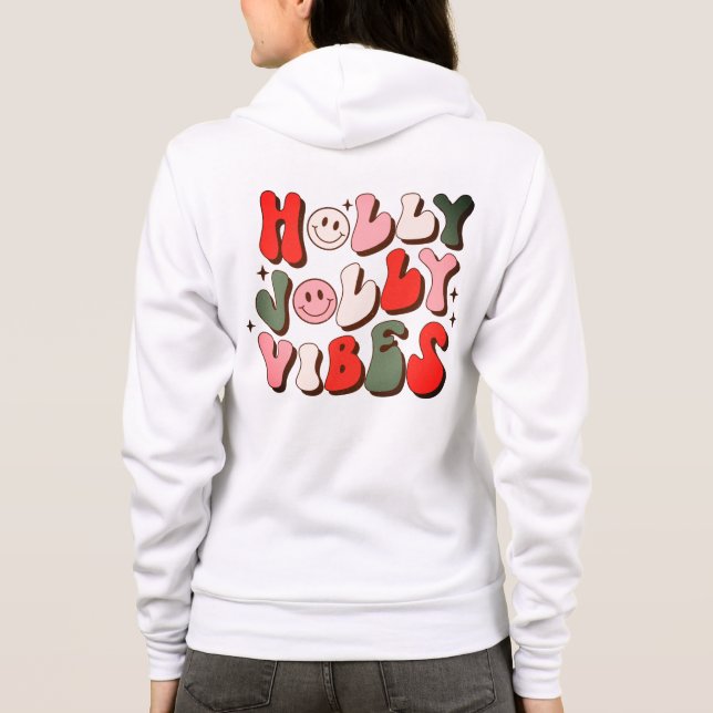 Moletom Logotipo retro Natal Holly Jolly Vibes Feriados (Verso)