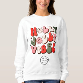 Moletom Logotipo retro Natal Holly Jolly Vibes Feriados