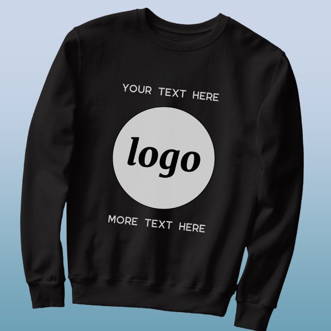 Moletom Logotipo Simples Com Promoção Empresarial De Texto (Simple logo with custom text business branding promotional sweatshirt)