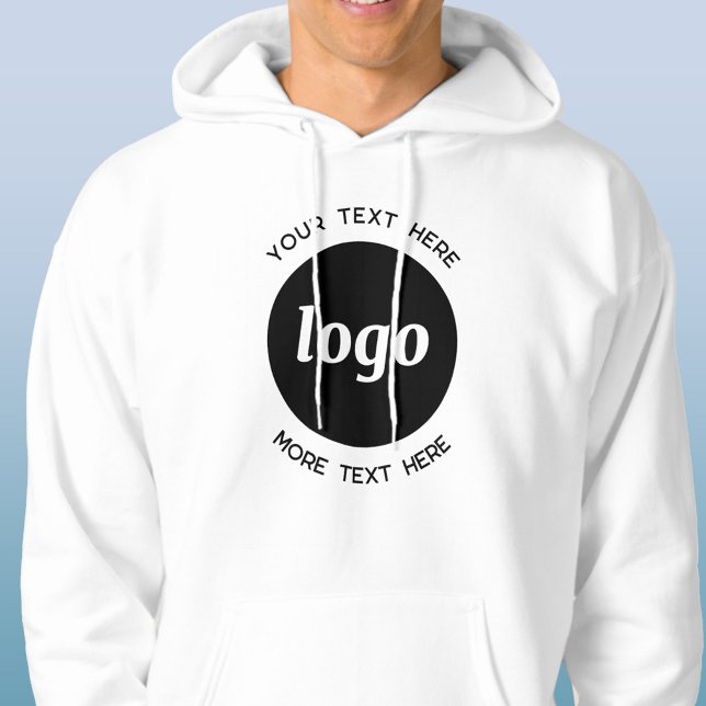 Moletom Logotipo simples com Promocional para empresa de t (Logo and custom text business promotional or uniform hoodie)