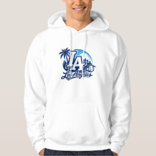 Moletom Logotipo Urbano Azul e Branco de Los Angeles LA