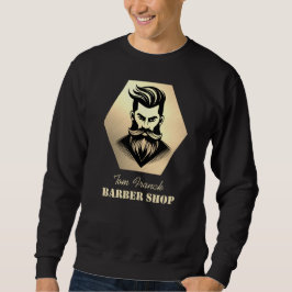 Moletom Loja de barbeiro profissional preto e dourado