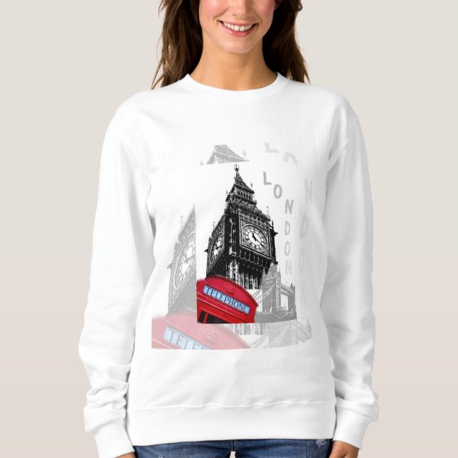 Moletom London Big Ben Red Telephone (Frente)