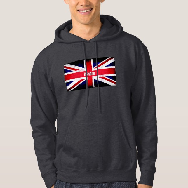 Moletom London/British Flag Black (Frente)