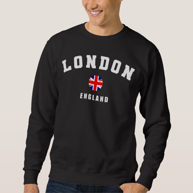 Moletom London England And British Flag Men's Sweatshirt  (Frente)