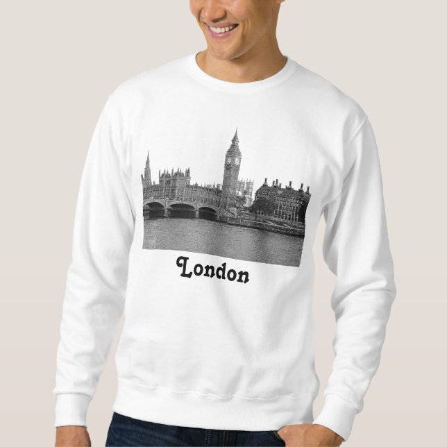 Moletom Londres Inglaterra Reino Unido Silhueta Gravada (Frente)