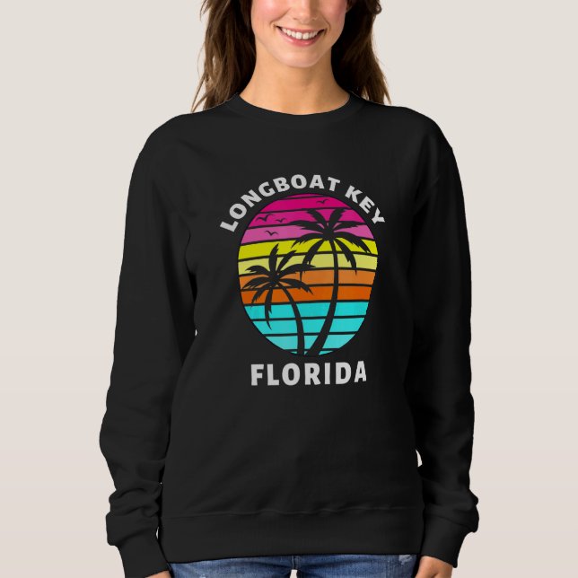 Moletom Longboat Key Florida Sunset Palm Tres Family Vaca (Frente)