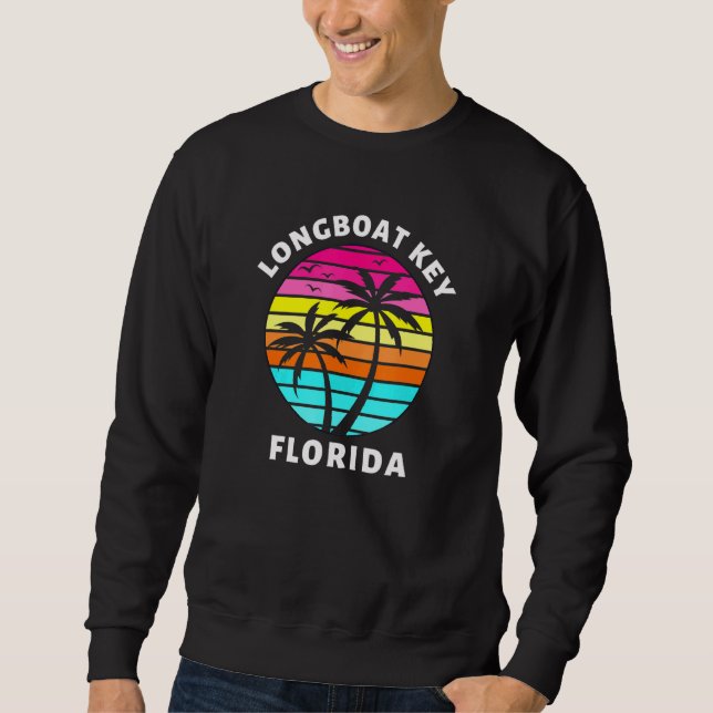 Moletom Longboat Key Florida Sunset Palm Tres Family Vaca (Frente)