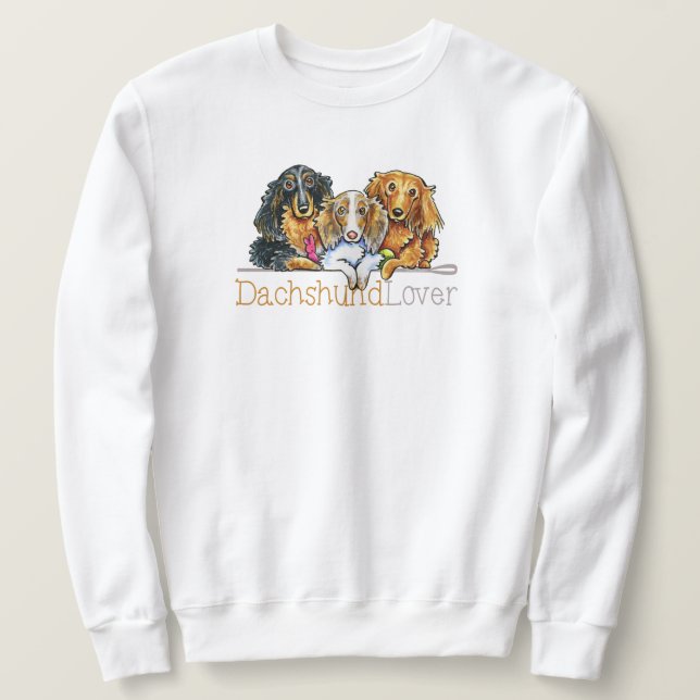 Moletom Longhaired Dachshund Lover (Frente do Design)