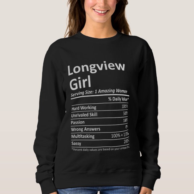Moletom Longview Girl Wa Washington Funny City Raízes (Frente)