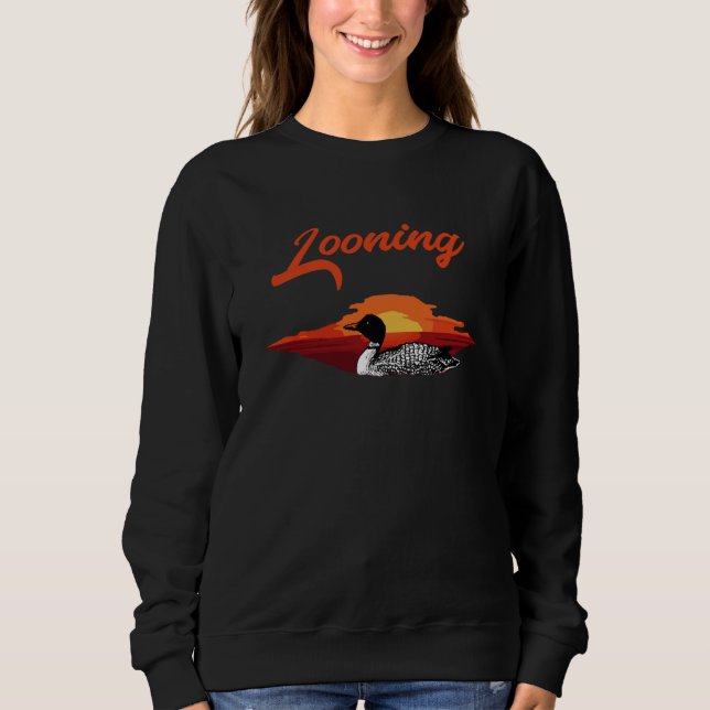 Moletom Looning Birding Loon Aquatic Birds Bird Watching s (Frente)