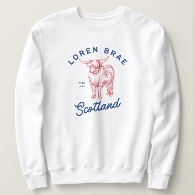Moletom Loren Brae Scotland coo jumper (Frente do Design)