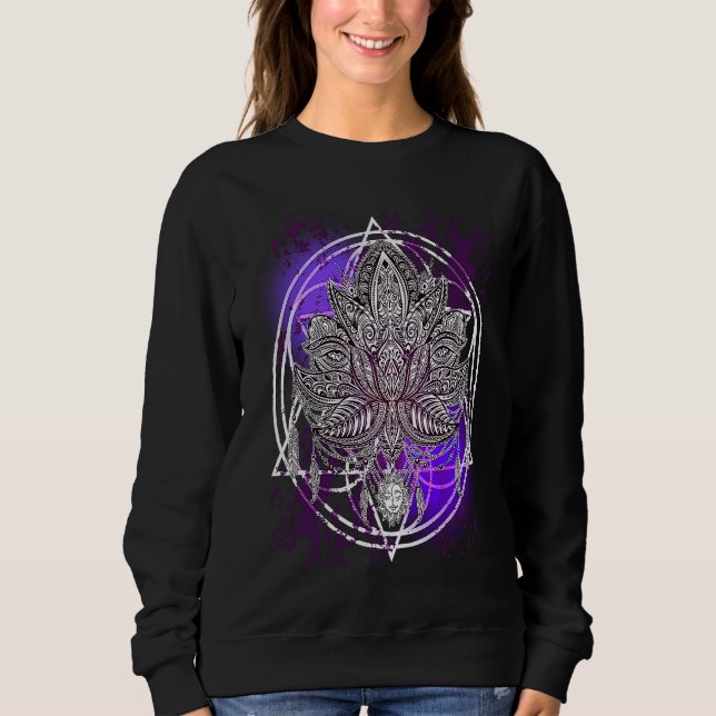 Moletom Lotus Crystals Zen Flower Of Life Hippie Sacred Ge (Frente)