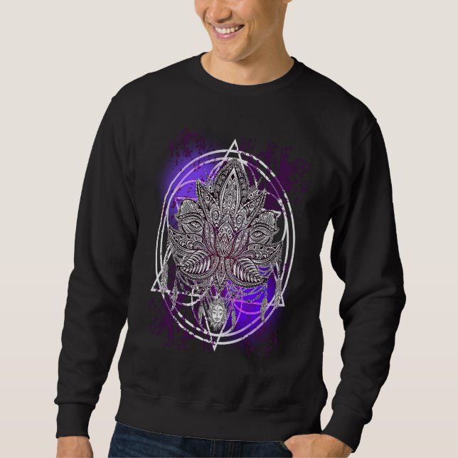 Moletom Lotus Crystals Zen Flower Of Life Hippie Sacred Ge (Frente)