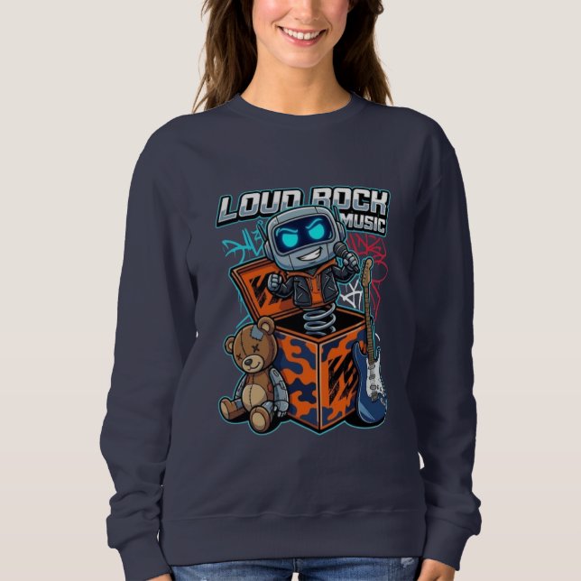 Moletom Loud Rock Music Robot (Frente)