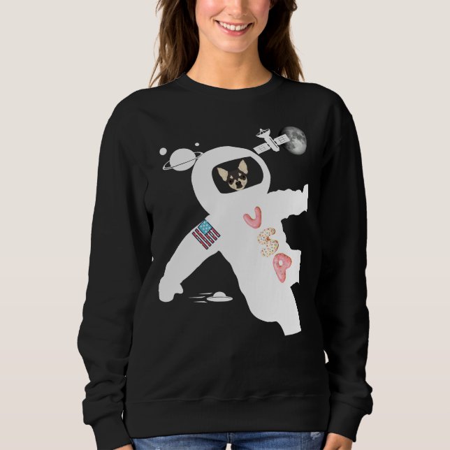 Moletom Louie The Chihuahua In Space (Frente)