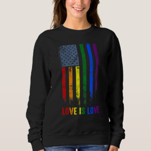 Moletom Love American Flag Rainbow Gay Lgbtq Lgbt Pride Mo