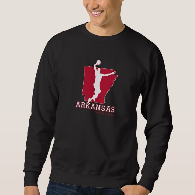 Moletom Love Arkansan Hoops Fan State Silhouette (Frente)