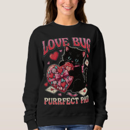Moletom Love Bug Cat Valentine Sweatshirt – Cute Funny Cat