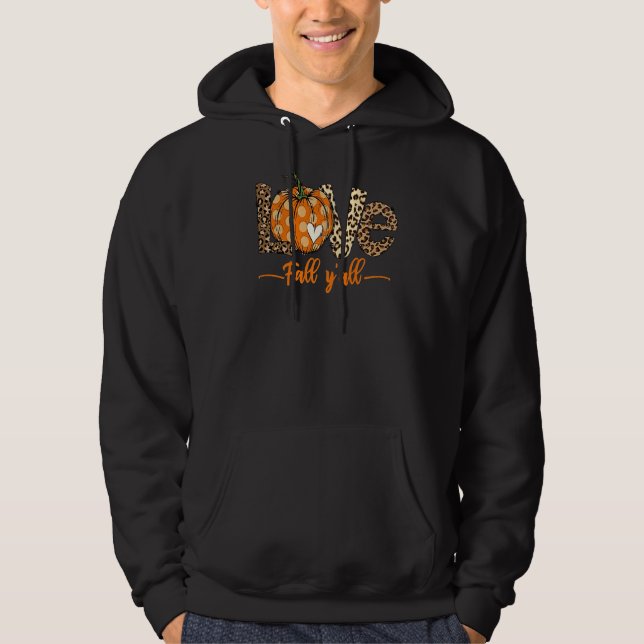 Moletom Love Fall Y'all Women Thanksgiving Leopard Fall Pu (Frente)