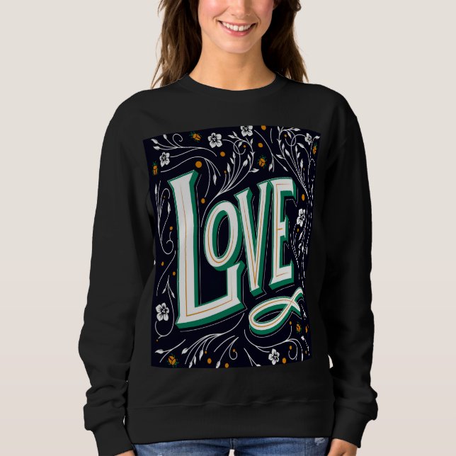 Moletom Love Floral Script (Frente)