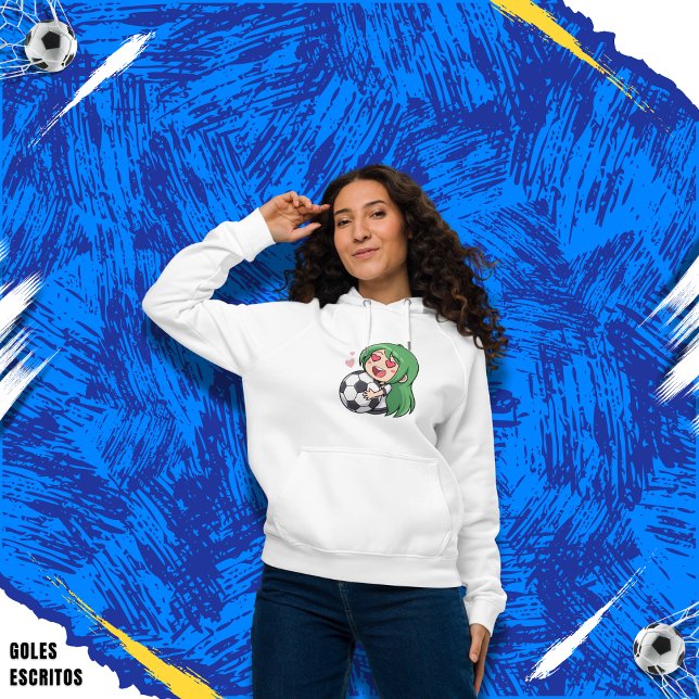 Moletom Love for soccer kawaii anime design (Criador carregado)