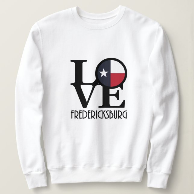 Moletom LOVE Fredericksburg Texas (Frente do Design)