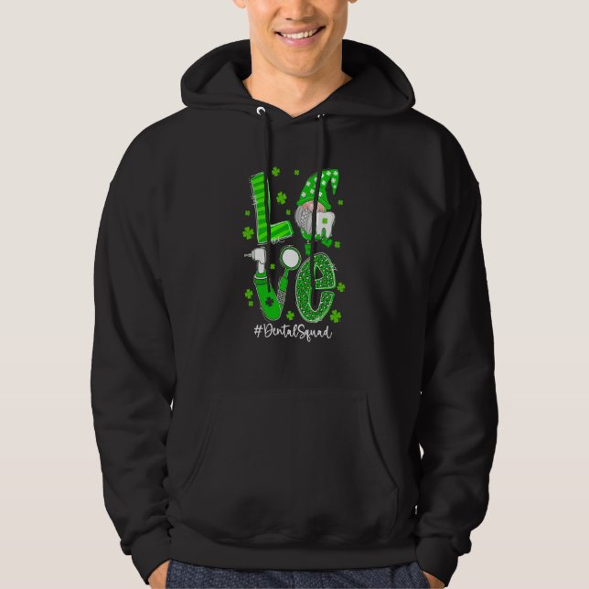 Moletom LOVE Gnome Dental Squad St Patrick's Day Matching (Frente)