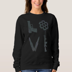 Moletom Love Guns Pistol Ar15 Rifle Bullets Emenda ao segu