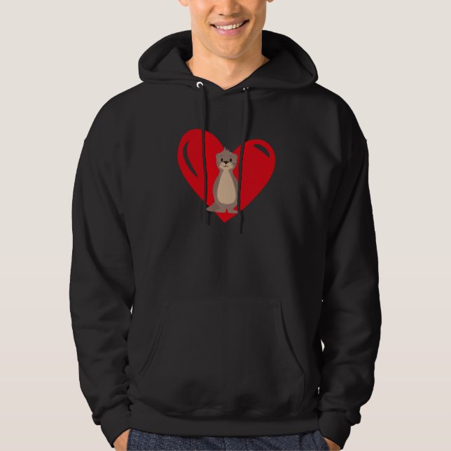 Moletom Love Heart Graphic Valentine's Day Sea Otter Boys  (Frente)