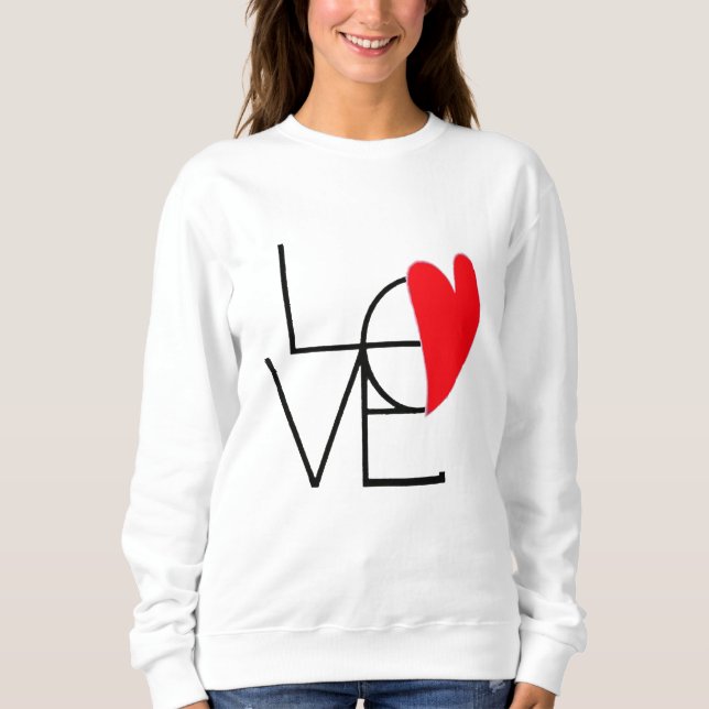 Moletom LOVE Heart T-Shirt – Minimalist Romantic Design (Frente)