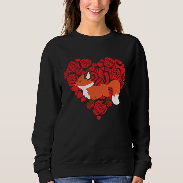 Moletom Love Heart Valentine's Day Roses Fox Boys Kids (Frente)