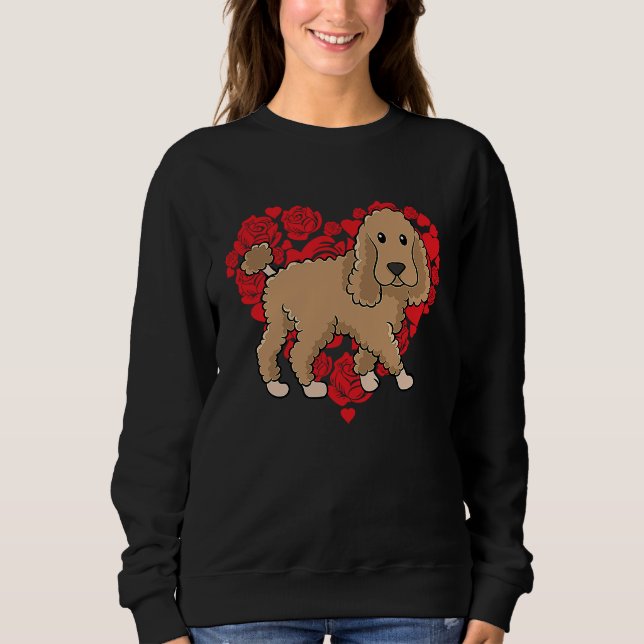 Moletom Love Heart Valentine's Day Roses Poodle Boys Kids (Frente)
