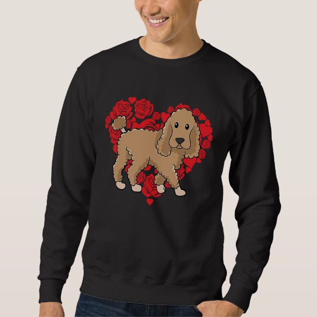 Moletom Love Heart Valentine's Day Roses Poodle Boys Kids (Frente)