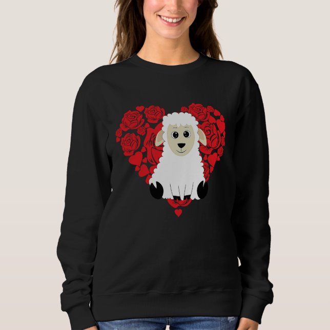 Moletom Love Heart Valentine's Day Roses Sheep Boys Kids (Frente)