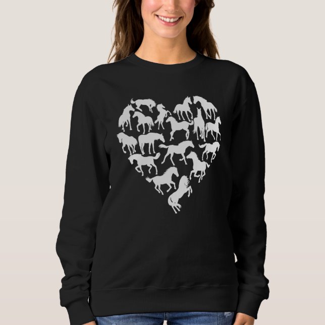 Moletom Love Horse Heart Silhouette Equestrian Owner Farm  (Frente)