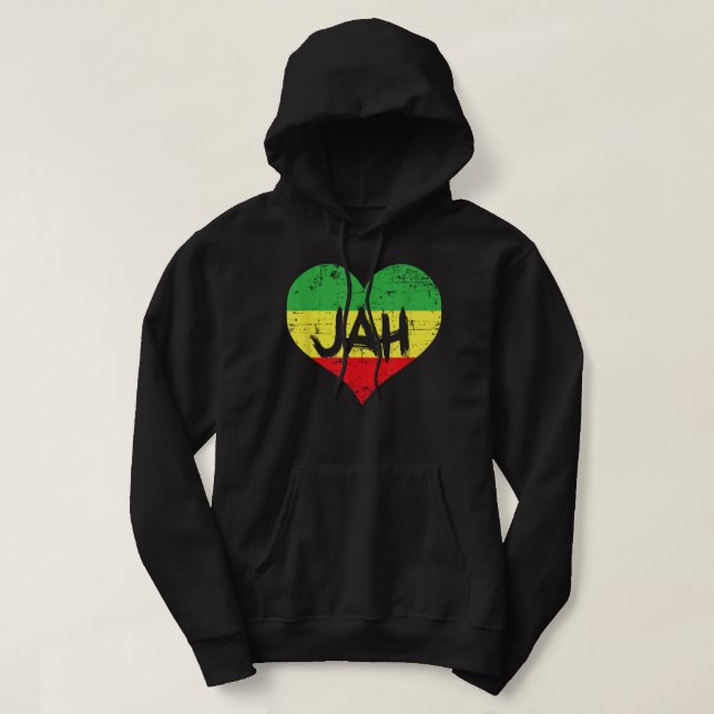Moletom Love Jah Heart Design Rastafari Reggae (Frente do Design)