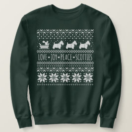 Moletom Love Joy Peace Scotties Natal Holiday Dogs