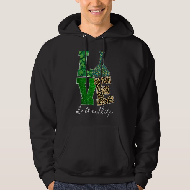 Moletom Love Lab Tech Life Shamrocks Leopard Happy Rua Pat (Frente)